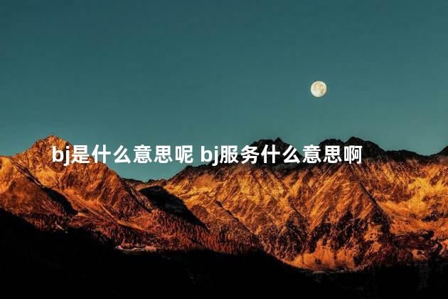 bj是什么意思呢 bj服务什么意思啊